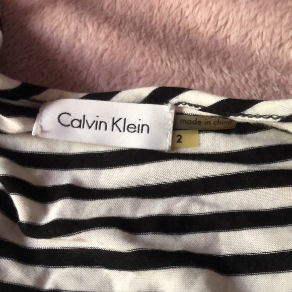 Brand new without tags striped Calvin Klein cinch waist T-shirt dress XB - Picture 5 of 7